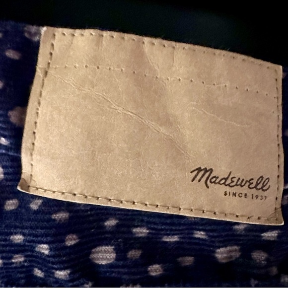 Madewell Skinny Corduroy Stretchy Jeans Navy and Beige Polkadot Size 25 - Picture 10 of 13